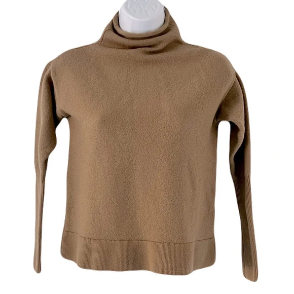 Wilfred/ Knit merino wool/ Mock  neck/ Tan sweater/ Size US S - Picture 2 of 13